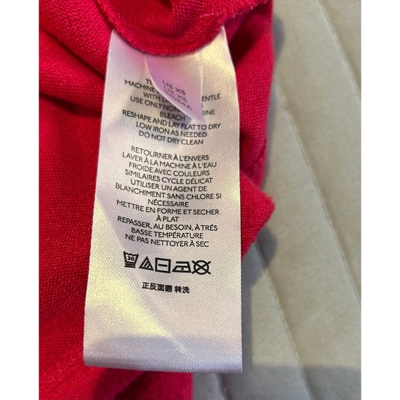 By Anthropologie Red‎ Puff Sleeve Turtleneck Top Womens XS Made in Turkey - Picture 8 of 8